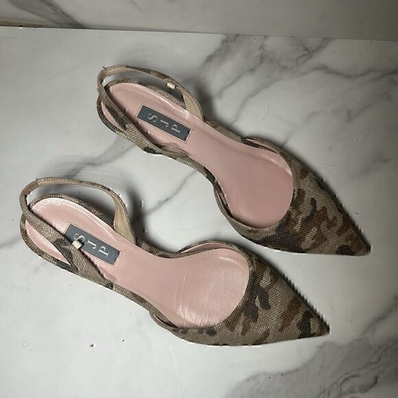 SJP Sarah Jessica Parker Simplicity camo kitten heels fawn 8.5 - Picture 6 of 6